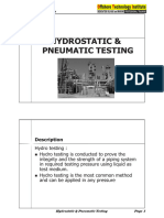 Hydrostatic and Pneumatic Testing