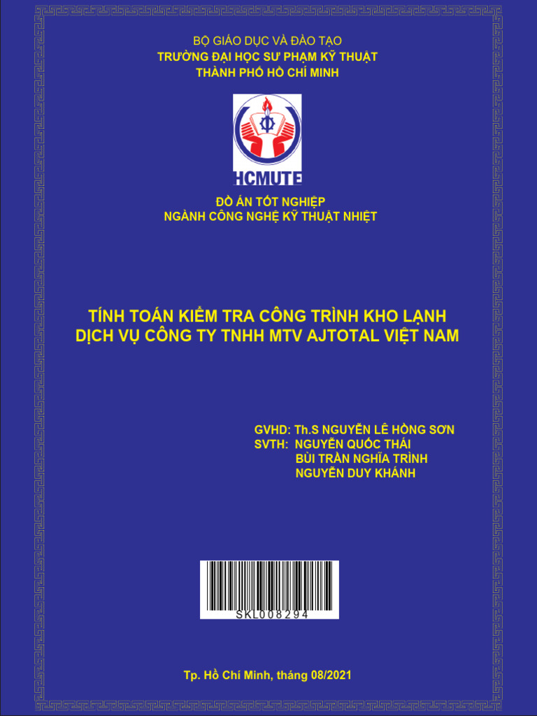 Đồ Án Thiết Kế Kho Lạnh 1 | PDF