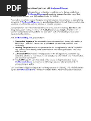 Journalism Cover Letter Template