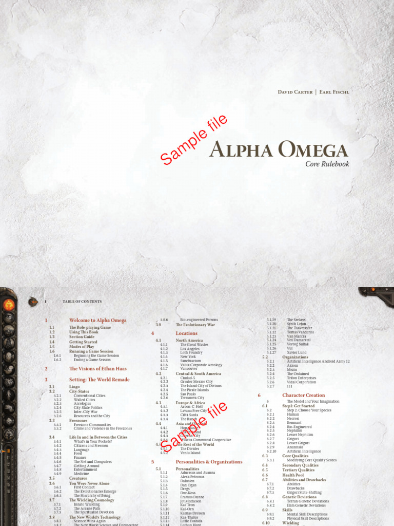 Alpha Omega RPG Sample | PDF | Cost Of Living