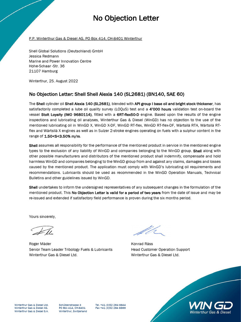 WinGD - NOL Shell SL2681 BN140 Alexia 140 - August 2022 | PDF ...