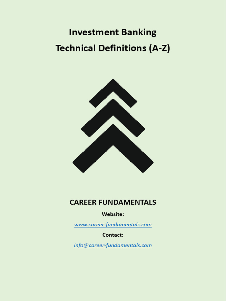 Investment Banking Technical Definitions PDF Stocks Book Value