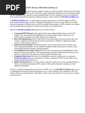 Etl Resume
