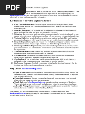 Resume for Freshers Engineers