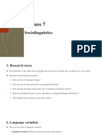 Lecture 7 - Sociolinguistics