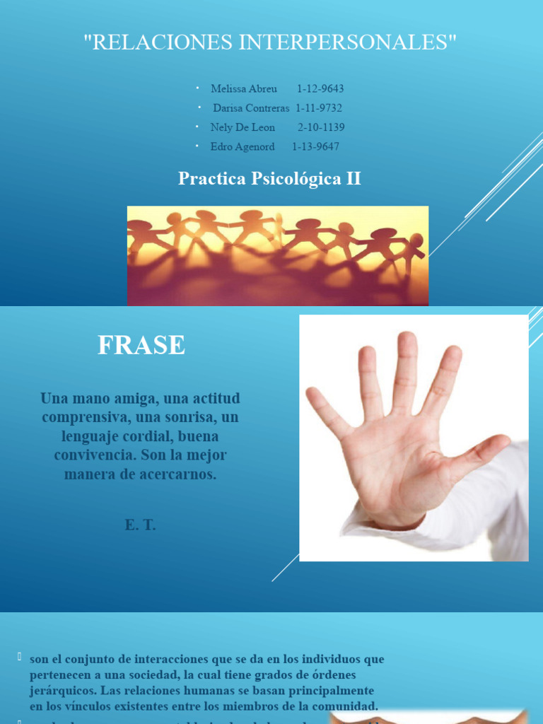 Relaciones Interpersonales | PDF | Relaciones interpersonales | Las ...