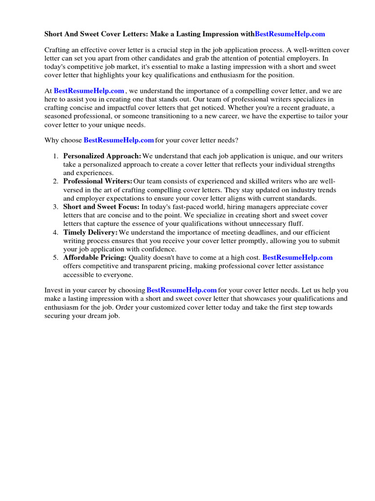 Short Cover Letters for Job Seekers | PDF | Résumé | Information