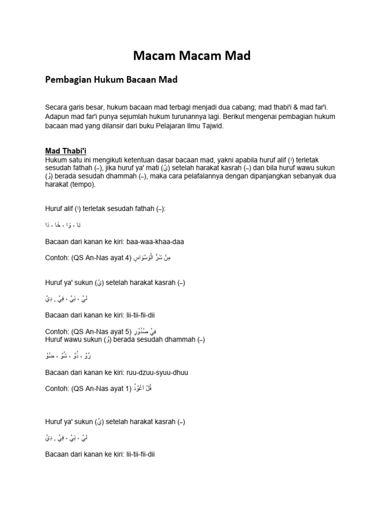 Macam Macam Mad Pdf