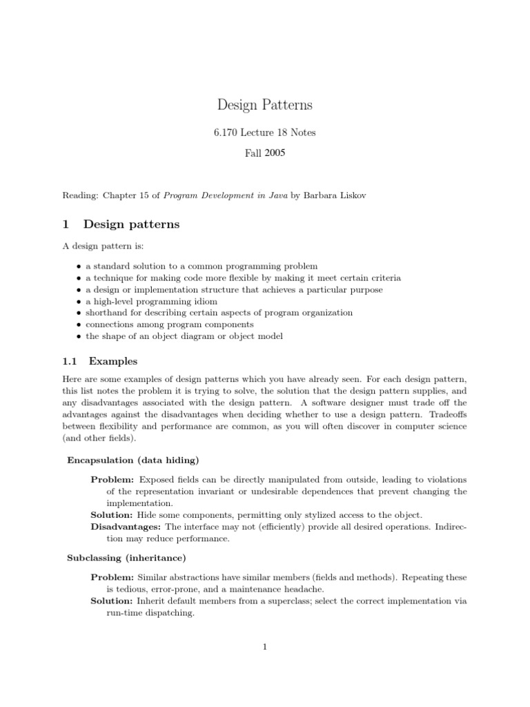Design Patterns in Java Programming | PDF | Class (Computer Programming ...