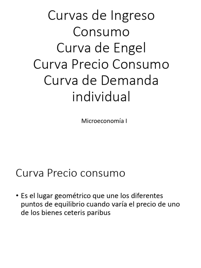 Curva Precio Consumo y Demanda Individual | PDF