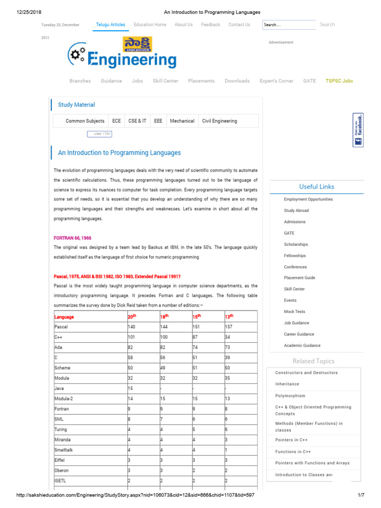 An Introduction To Programming Languages | PDF | Object Oriented ...