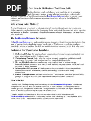 Cover Letter for Civil Engineer in Word Format
