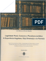 Legalidade Penal, Costume e Pluralismo Jurídico SZ (1) Luzia Sebastiâo