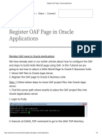 Register OAF Page in Oracle Applications