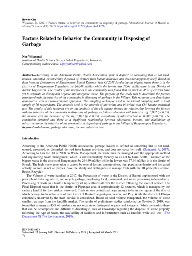 Factors Related To Behavior The Communit A587ad82 | PDF | Methodology ...