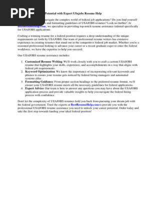 Usajobs Resume Help