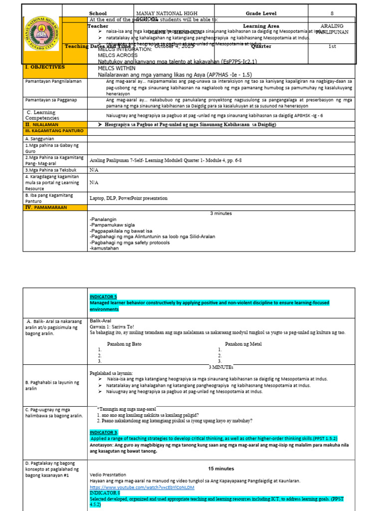 COT 1 AP 8 2023 24 Quarter 1 GPM | PDF