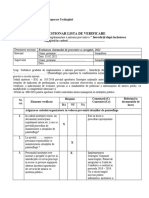 Chestionar Lista de Verificare: Evaluarea Stadiului de Implementare A Măsurii Preventive " Interdicții După Încheierea