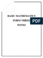 Maths Form Three