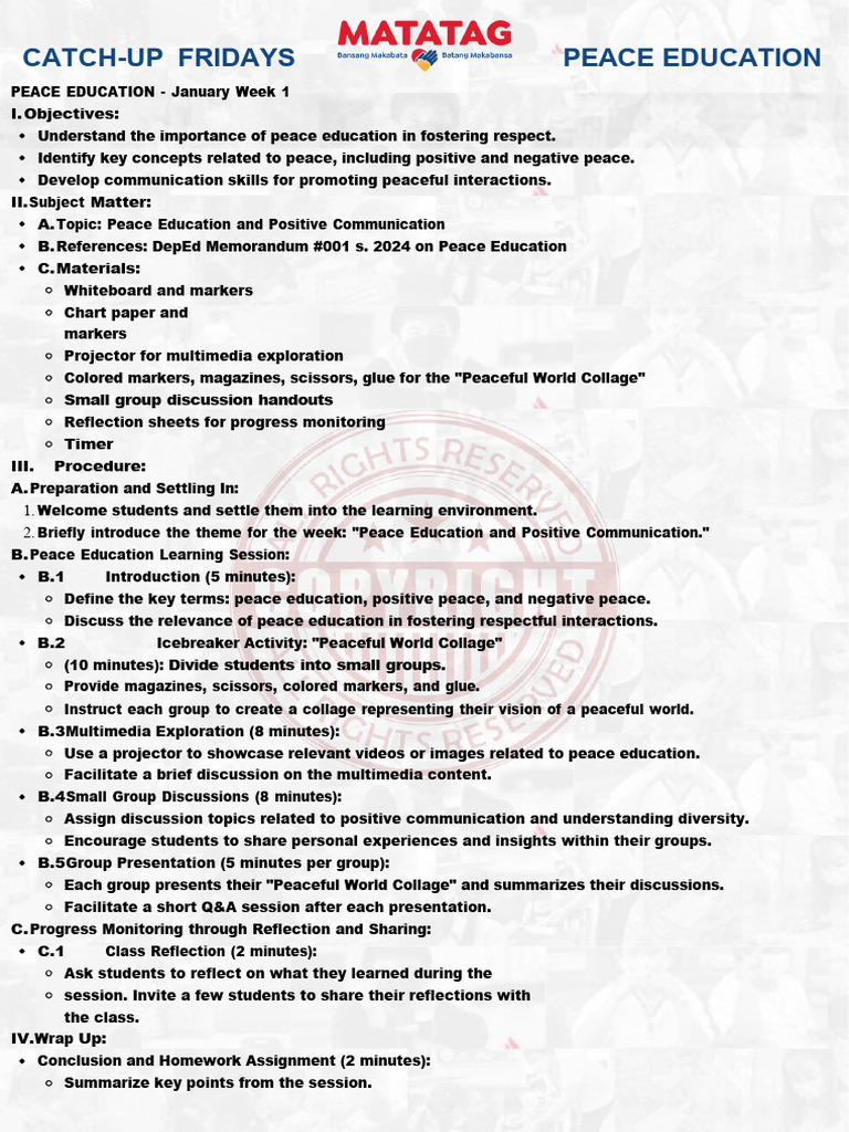 Peace Education Curriculum Overview | PDF | Gratitude | Communication