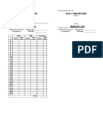 CSC Form No 48 Daily Time Record DTR