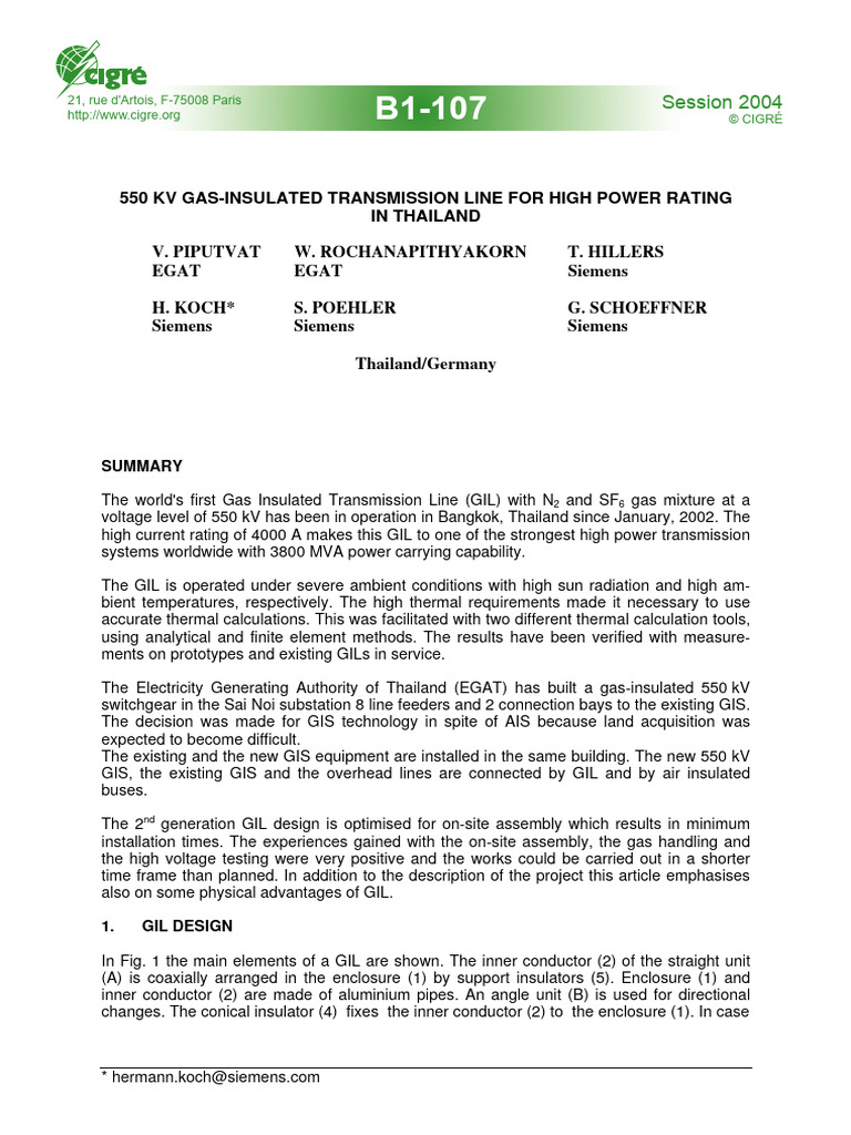 550 KV Gas Insulated Transmission | PDF | Electrical Substation ...