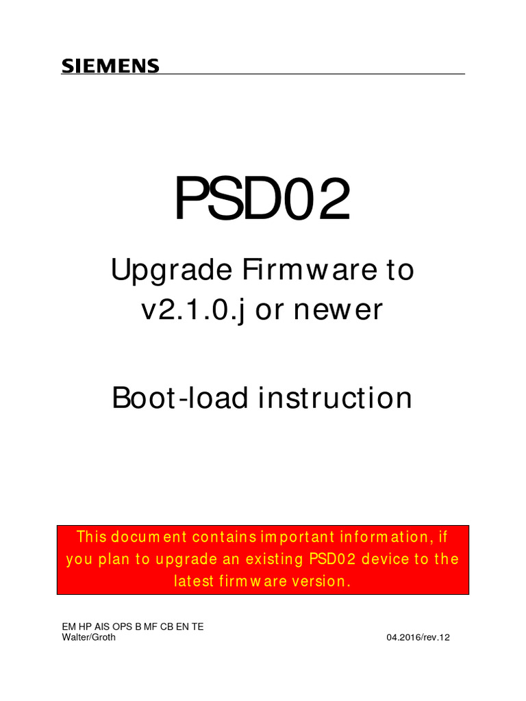 PSD02 Firmware Upgrade Guide | PDF | Booting | Operating System Families
