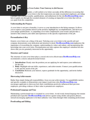 Cover Letter While Applying for Job