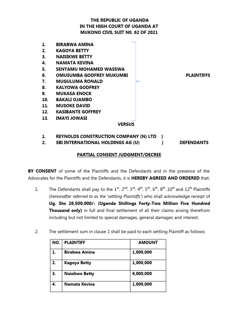 Partial Consent Judgment Summary | PDF | Lawsuit | Consent Decree