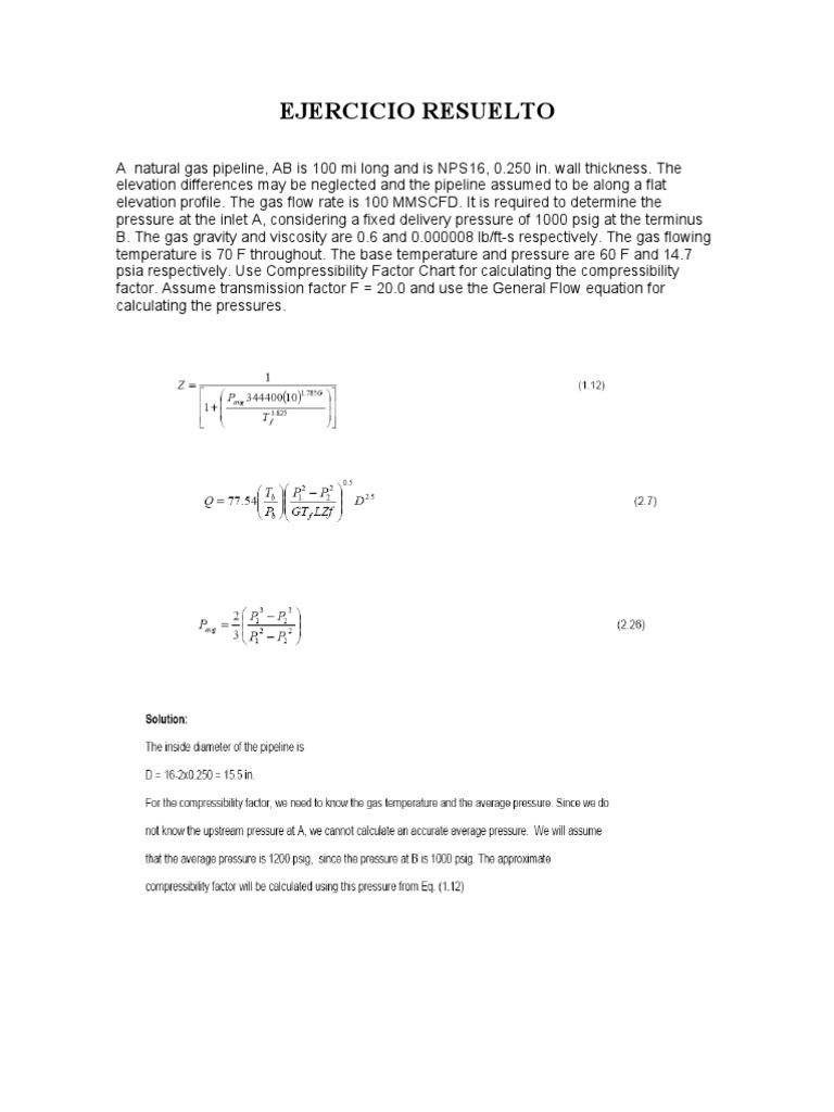 Natural Gas Pipeline Pressure Calculations | PDF | Home & Garden