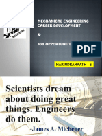 Mechanical Engineering Career Development & Job Opportunities