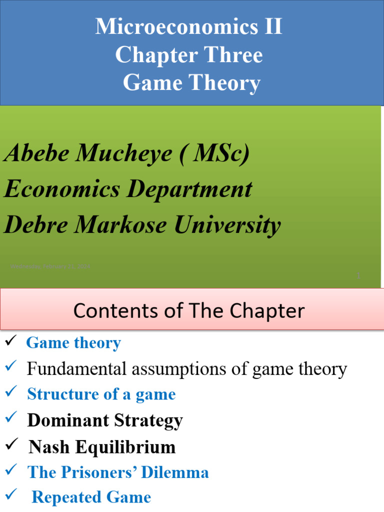 Microeconomics ii pdf game theory profit economics 