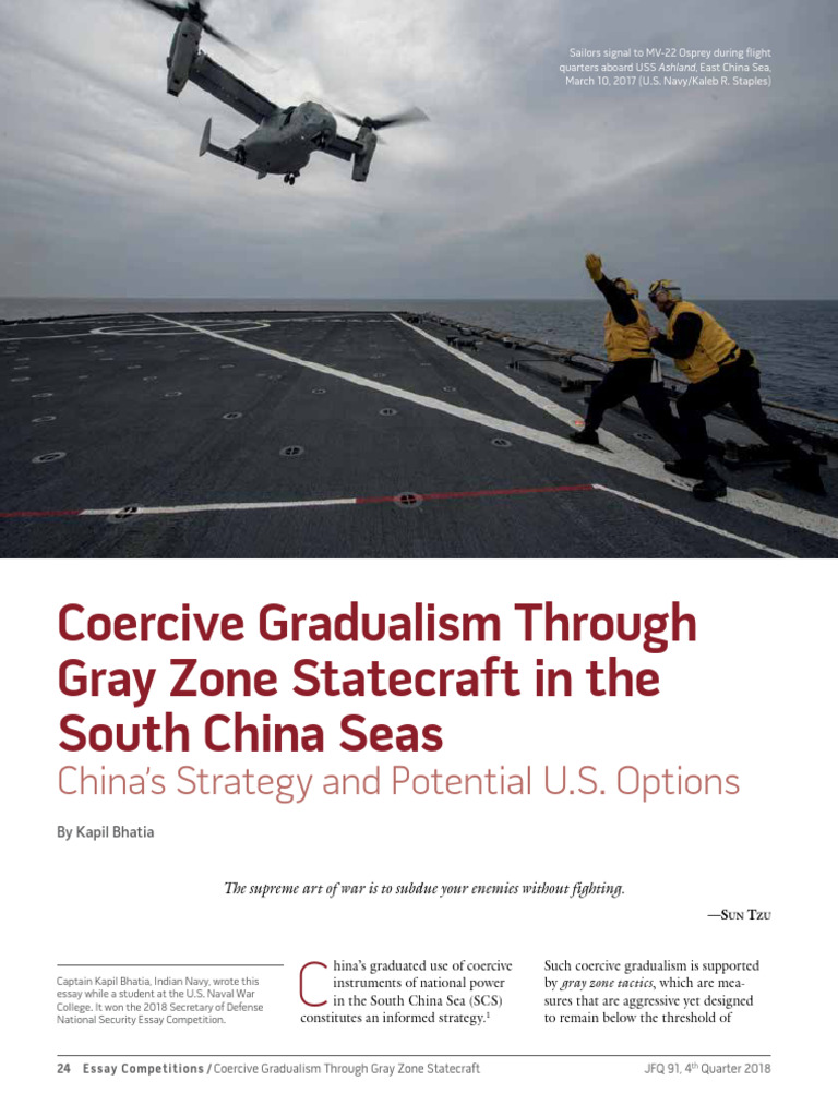 Coercive Gradualism Through Grayzone Statescraft in South China Seas