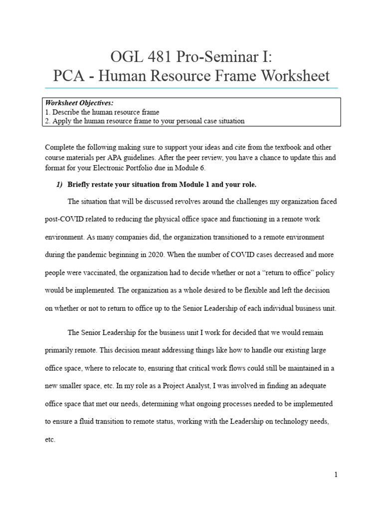 Human Resource Frame in Remote Work | PDF | Human Resources | Leadership