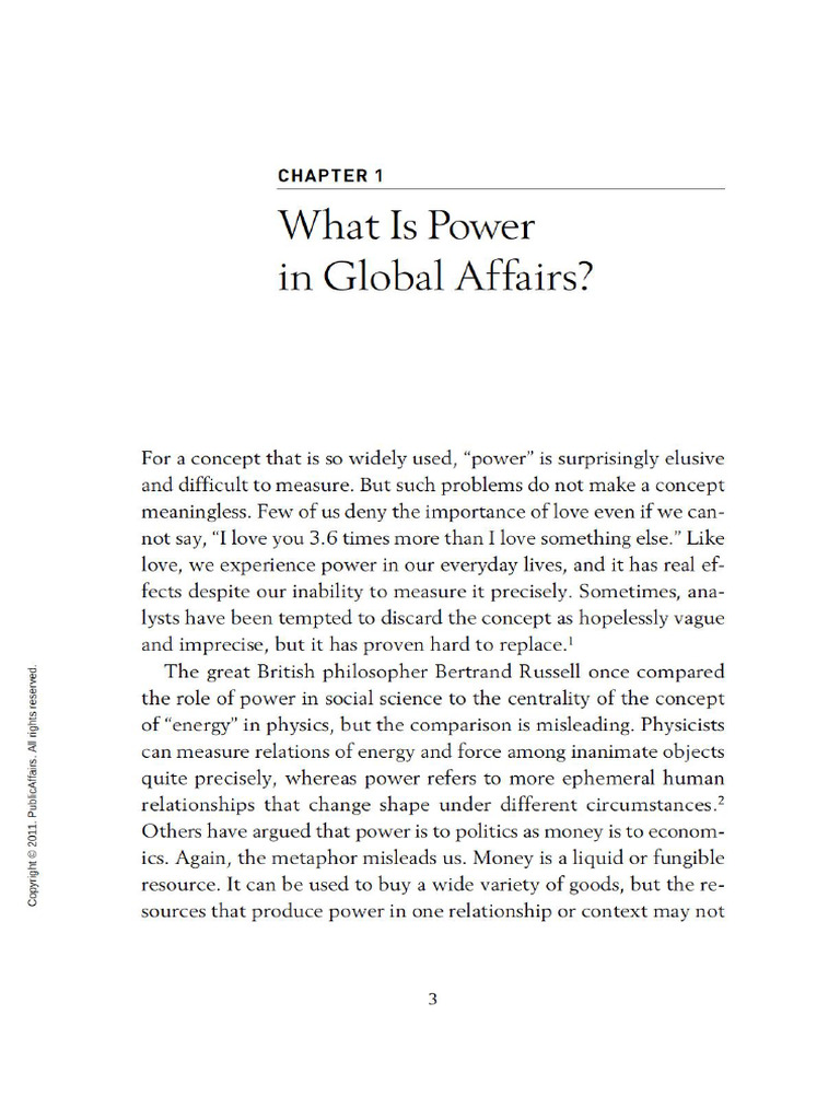 Nye (2011) Future of Power - Chapter 1 | PDF
