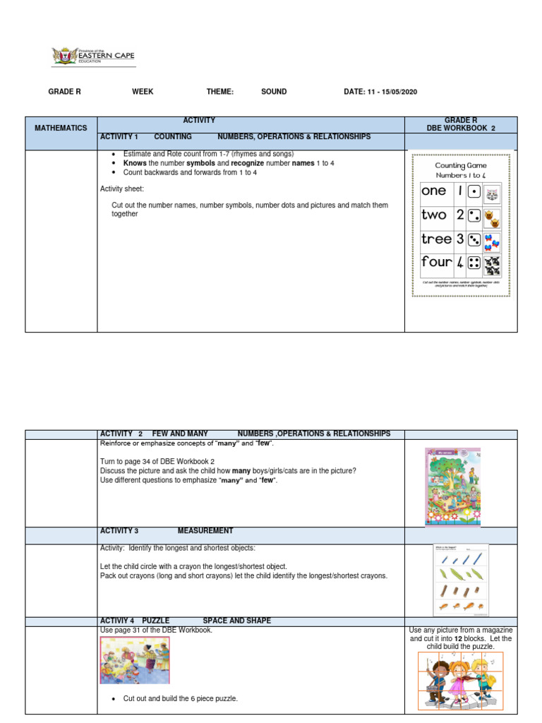 Grade R Maths Weekly Plan Term 3 | PDF | Human Communication | Linguistics