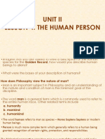 Lesson 4 - The Human Person