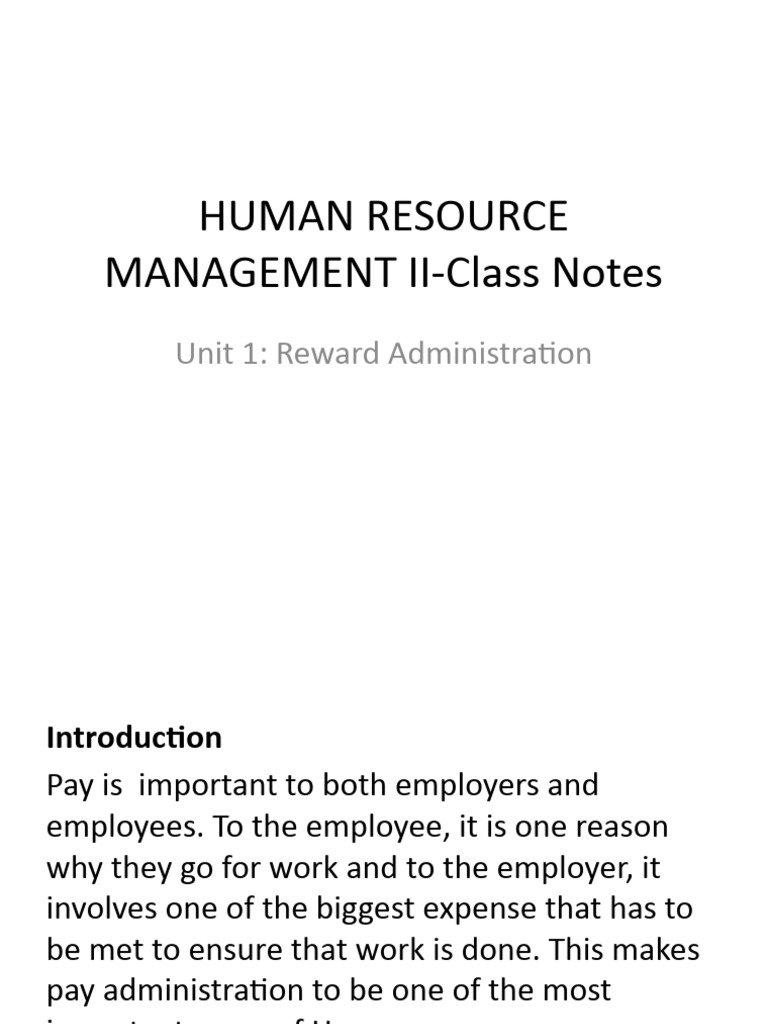 HRM 2 Class Notes | PDF | Cost Of Living | Employee Benefits