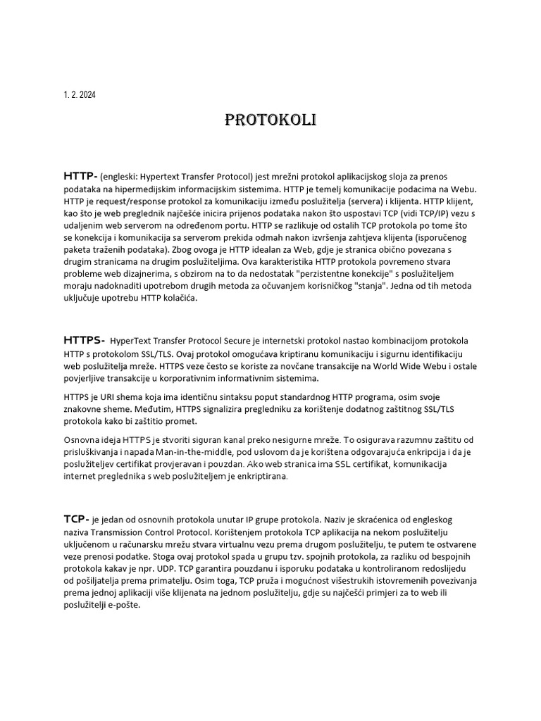 Protokoli 1 | PDF