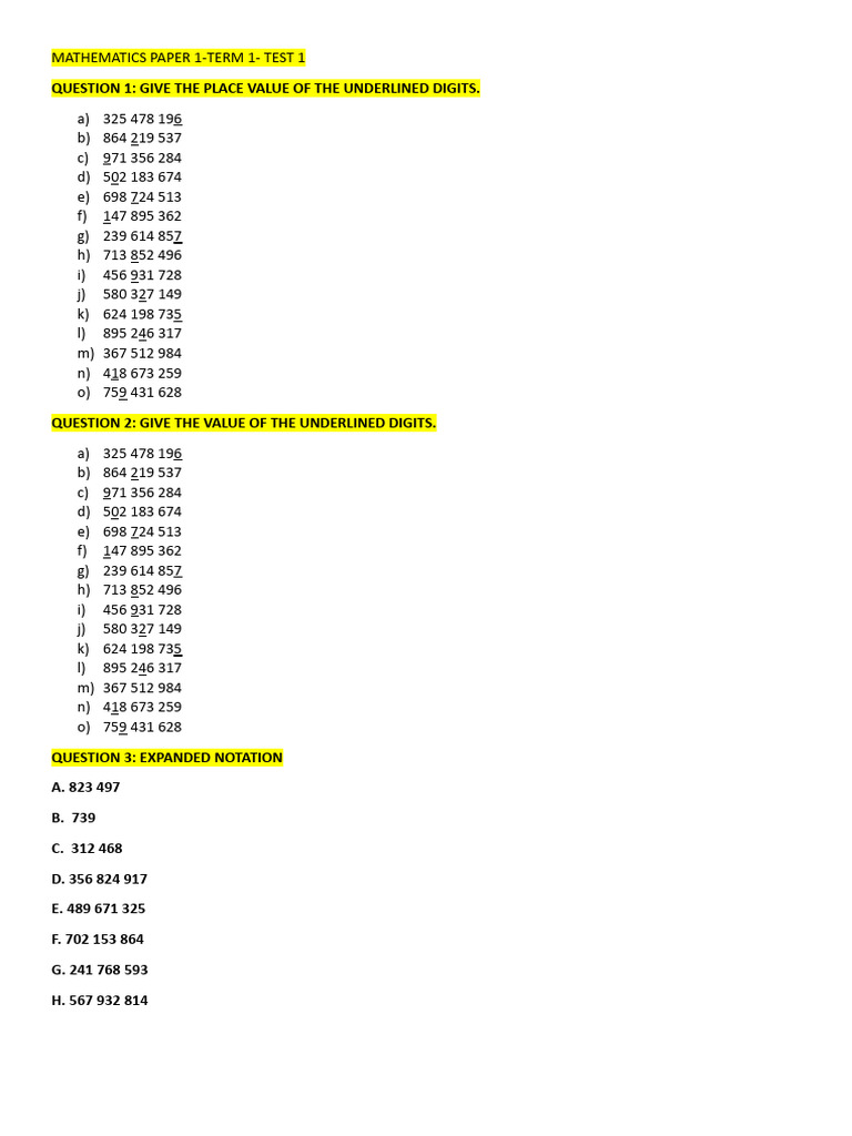 Grade 6 Mathematics Paper 1 Pdf Mathematics