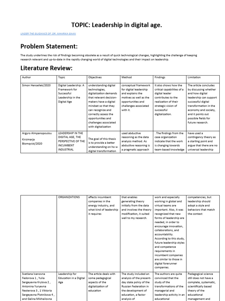 Leadership Strategies for the Digital Era | PDF | Leadership ...