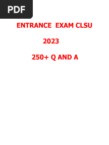 Entrance Exam 2023 Clsu
