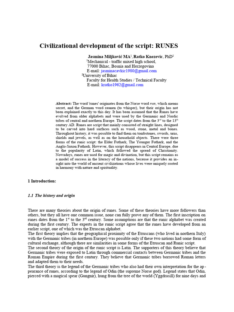 Evolution of Runic Scripts | PDF | Runes | Western Calligraphy