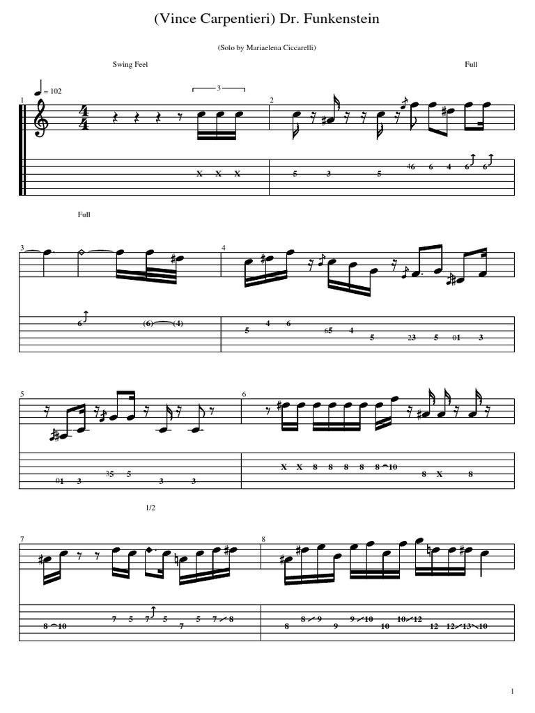 Dr. Funkenstein Solo Sheet Music | PDF