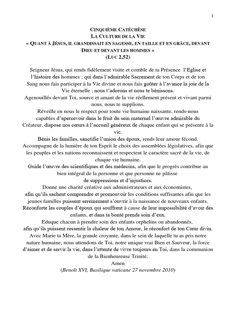 Relation à Jésus et Culture de la Vie | PDF | Jésus | Amour
