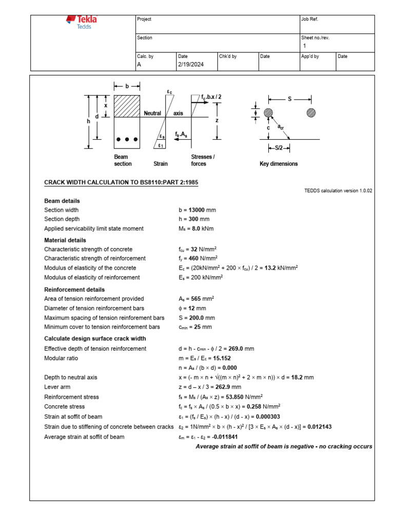 RC Crack Width | PDF | Strength Of Materials | Beam (Structure)