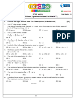 Chapter 2 Linear Equations in Over Variable MCQ