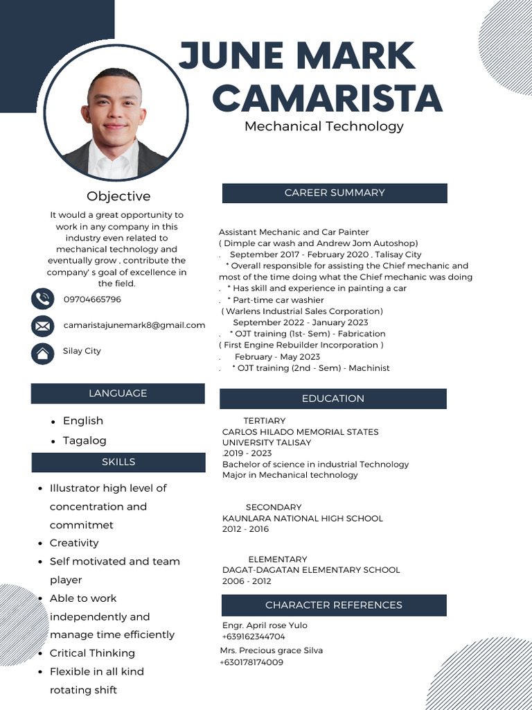 Blue Professional Modern Cv Resume Pdf