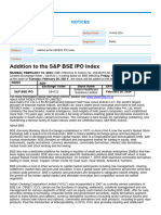 Addition To The S&P BSE IPO Index: Notices