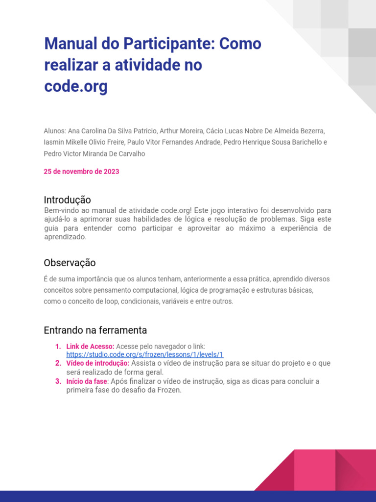 Guia de Atividade no Code.org Frozen | PDF | Arte | Computadores